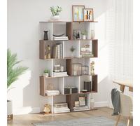 5-tier Bookcase Storage Display Shelving S Shape design Unit Divider Natural