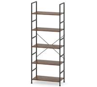 5 Tier Bookshelf 160Cm Tall Bookcase Metal Frame Industrial Rustic