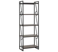 5 Tier Bookshelf Dark Wood and Black FORRES