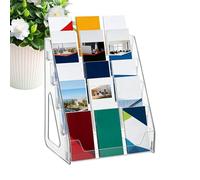5 Tier Brochure, Tabletop Literature Rack, 13x12x8.5 Inches Display with Sturdy Build, Catalog Holder Stand, Offices Organizer with Clear Design, Marketing Display for School Hotel Restaurant