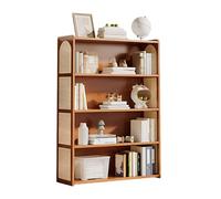 5-Tier Brown Wooden Bookshelf - Stylish Vertical Storage nizer with Open Shelves for Living Room Bedroom or Office - 90cm Tall Functional Home Decor Space-Saving Design