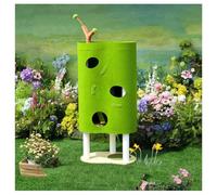 5-Tier Cat Tree with Toys Felt-Covered Panels for Privacy Removable Components Rubberwood Cat Tower 8cm (3.1") Thickened Scratching Posts Reinforced Base with Silicone Mat Spacious Cat Hideaway