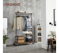 5-Tier Clothes Rack Hat and Coat Stand with Shoe Rack Shelf on Wheels HSR66BXV1
