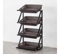 5-Tier Commercial Display Rack, Snack Shelf Organizer for Supermarket, Vegetable Stand for Onions & Potatoes, Large Fruit Storage Rack