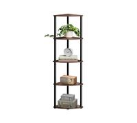 5-Tier Corner Shelf, Somber Walnut / 5-Tier