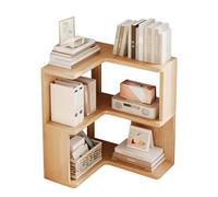 5-Tier Corner Shelf, Wooden Bookshelf for Living Room, Space-Saving Corner Cabinet, Ideal for Home Office, Bedroom, Office, Stylish Wood Finish, Book Display nizer