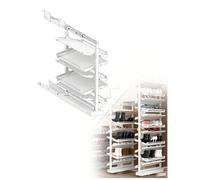 5-Tier Extendable Shoe Rack Cabinet, Pull-Out Shoe Organizer with Non-Slip Base, 75 cm Depth, Space-Saving Storage Solution for Home, Increases Friction for Stability