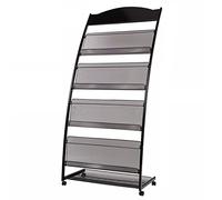 5 Tier Floor Brochure Magazine Holder, Business Leaflet Display Stand for Hospital/Office, Portable Metal Multi-Purpose Flyers Storage Rack