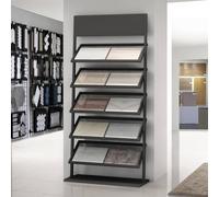 5-Tier Floor Tile Display Stand for Sample Exhibition, Retail Rack for Building Material Display at Trade Show Events