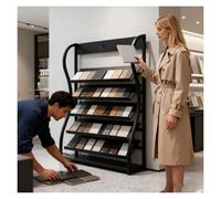 5-tier Floor Tile Display Stand, Retail Display Rack, Commercial Large Building Material Sample Storage Organizer for Glass Marble Ceramic Panel, Space Saver(L-120cm(47.2inch))