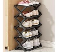 5-Tier Foldable Bamboo Shoe Rack for Indoor/Outdoor Use - Space-Saving Storage Solution for Home, Camping & More (50 cm)