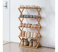 5 Tier Foldable Shoe Rack Multi Layer Storage Organizer for Closet Space Saving Design Easy Assembly Home Shoe Storage Solution 50x25x89cm (20x10x35inch)