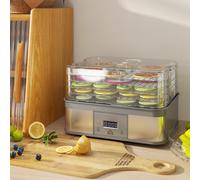 HOMCOM 5 Tier Food Dehydrator, 245W for Drying Fruit, Meat, Vegetable - Grey - 32cm x 25cm x 26cm