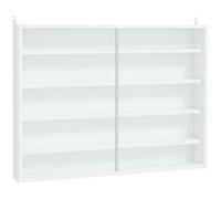 5 Tier Glass Display Cabinet Sliding Doors Storage Shelf White Home Showcase