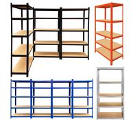 5 Tier Heavy Duty Galvanised Adjustable Shelf Racking Unit Storage Rack 875KG Capacity Metal Shelves Workshop, Shed, Office,Home 150-Galvanised