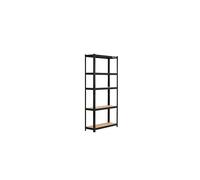 - 5 Tier Heavy-Duty Industrial Storage Shelves - Black - 180x90x30cm