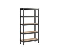 5-Tier Heavy-Duty Shelving Unit, Black / 30 x 75 x 150 cm / 1