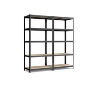 5-Tier Heavy-Duty Shelving Unit, Black / 50 x 100 x 200 cm / 2