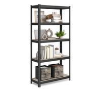 5-Tier Heavy-Duty Shelving Unit, Greige + Black / 30 x 75 x 150 cm / 1