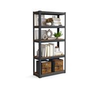 5-Tier Heavy-Duty Shelving Unit, Rustic Brown + Black / 30 x 75 x 150 cm / 1