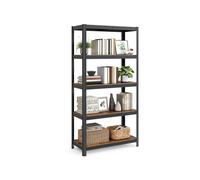 5-Tier Heavy-Duty Shelving Unit, Rustic Brown + Black / 40 x 90 x 180 cm / 1