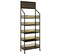 5-Tier Heavy-Duty Snack Display Stand with Wheels - Multi-Purpose Storage Shelves for Home Theatre, Pantry, and Organizing Chips, Candy, Fruits, and Vegetables