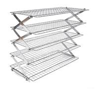 5-Tier Iron Spice Rack & Foldable Cooling Rack for Kitchen,39.5x24.5cm Storage Shelf for Baking Supplies,Black(silver 5 layers)