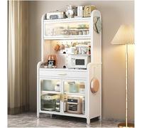 5-Tier Kitchen Baker's Rack with Adjustable Drawer Multifunctional Microwave Stand Buffet & Coffee Bar for Pantry 177.8 x 69.8 cm Space-Saving Storage Solution