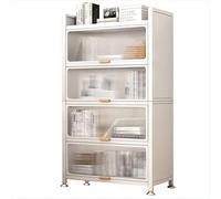 5-Tier Kitchen Bakers Rack with Flip-Up Doors, Rolling Microwave Stand on 4 Casters, Freestanding Storage Shelf for Kitchen, Dining Room & Living Room (80x42cm/31x16in)