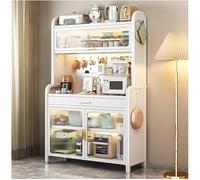 5-Tier Kitchen Bakery Shelf with Adjustable Drawer & Microwave Stand - Multifunctional Coffee Buffet - High Spacious Design for Kitchen & Pantry (179 x 80 cm)