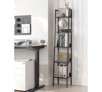 5 Tier Ladder Bookcase Storage Stand Office Living Room VASAGLE Black One Size