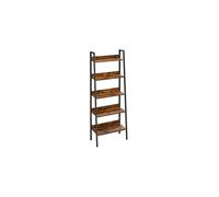Multilayer Ladder Storage Shelf, Rustic Brown and Black / 5-Tier (30 x 60 x 170 cm)