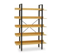 5 Tier Light Yellow Shelves & Black Frame Shelf Unit,Bookcase Shelving,Display Unit With Wooden Shelves Premier Housewares Yellow One Size