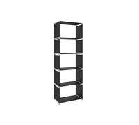 SONGMICS Storage Shelf, 5-Tier Bookcase, Garment Organiser, Each Shelf Holds 5 kg, 50 x 30 x 180 cm, for Living Room, Bedroom, Closet, Black LSN15H