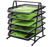 5 Tier Metal Mesh Letter Tray, Letter Tray Organizer Office Filing Trays, mesh drawer organiser, Paper Document Stacking Supports for Home, Office