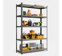 5-Tier Metal Shelving Unit - Black (180 x 120 x 40cm)