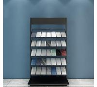 5-Tier Metal Tile Display Rack Floor-Standing nizer for Tile & Wood Samples Retail Display Stand for Craft Shows Black 65x35cm (25.6x13.8in)