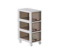 5-Tier Narrow Bathroom Floor Cabinet - Space-Saving Storage Cart with Large Capacity Drawer & Wheels - Perfect Toilet nizer for Small Spaces, Easy Mobility