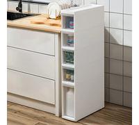 5-Tier Narrow Bathroom Storage Cabinet - Space-Saving Plastic for Toiletries Ideal for Small Bathrooms Perfect for Toilet Paper & Essentials