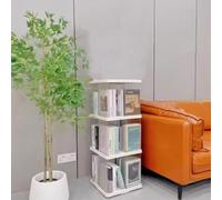 5 Tier Narrow Book Shelf 4 Tier Acrylic Bookcase 360° Rotating Display Rack for Classroom Playroom Bedroom - Space-Saving Storage Solution (Square 3 Tier 102.5cm)