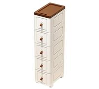 5-Tier Narrow Rolling Cart - Space-Saving Storage for Bedroom Bathroom & Kitchen - Easy to Assemble Versatile Utility Trolley on Wheels - Maximize Space & Enhance nization