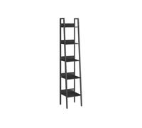 Songmics Vasagle Ladder Shelf, 5-Tier Narrow Shelf, Bookshelf For Home Office, Room, Kitchen, Industrial, Ebony Black And Ink Black