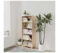 Urbn-Living Urbnliving 150Cm Height Oak 5 Tier Wooden Bookcase Shelf Storage Display Shelving Unit