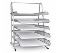 5 Tier Office Filing Trays Holder A4 Document Letter Paper Wire Mesh Storage Organizer/Document Tray Black or Silver