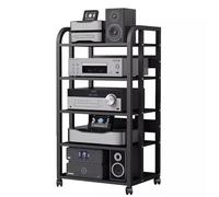 5-Tier Printer Stand with Wheels, TV Rack, Home Audio Storage, Shelf, Versatile Bookcase for Home Office & Theater, 3/4/5 Levels Available