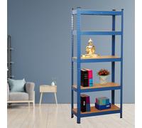5 Tier Racking Shelf Heavy Duty Steel Unit Alivio Blue One Size