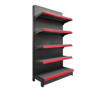 5 Tier Retail Hanging Basket Rack - Adjustable Supermarket Display Rack for Grocery and Convenience Stores - Single/Double Sided Black