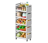 5-Tier Rolling Fruit & Vetable Basket Rack for Kitchen Living Room & Bathroom - nize Fruits V Eggs ac & Breads with Slish Sto Solut