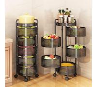 5-Tier Rolling Vegetable Rack - Detachable Kitchen Trolley for Fruit & Veg nization, Space-Saving Storage Cart on Wheels, Ideal for Home & Restaurant Use