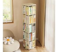 5-Tier Rotating Bookshelf 360° Spin Tower Vertical Corner Storage for Small Spaces Stylish Display Rack for Living Room or Office Modern Book